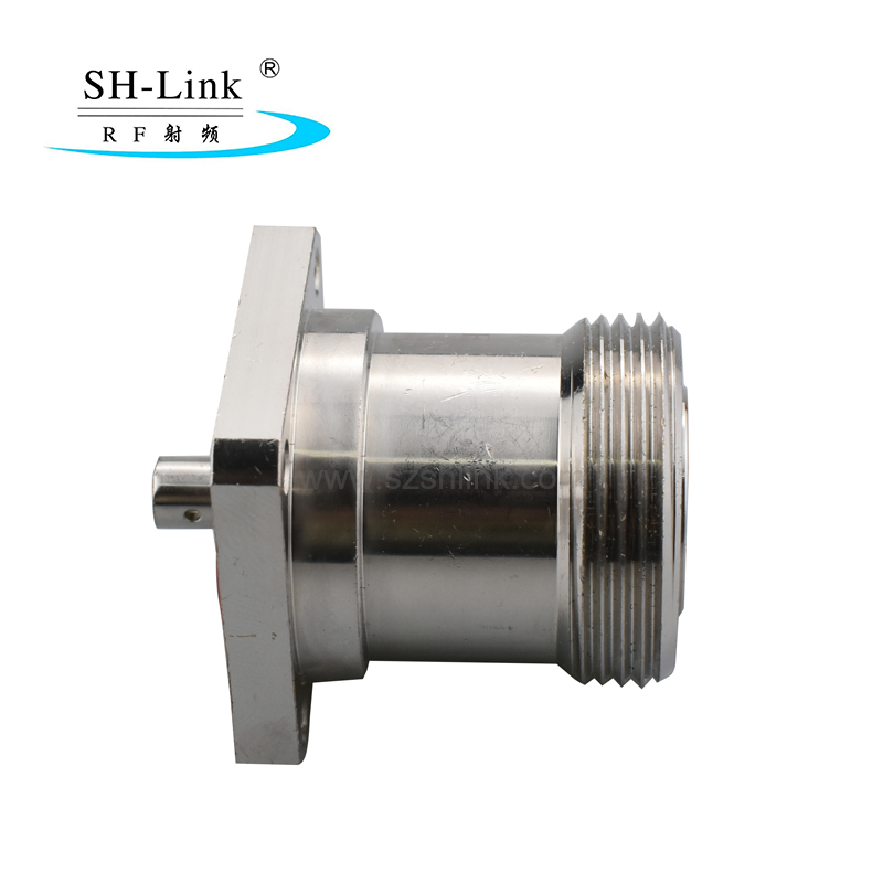 L29 7/16 DIN 4 Hole Panel Mount Flange Female Jack RF Connector with Solder Cup